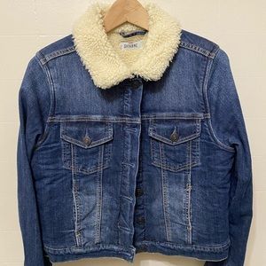 NWOT Sherpa Cropped Denim Jacket